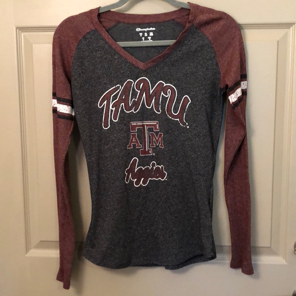 Texas A&M Aggies Long Sleeve Distressed Tee Shirt